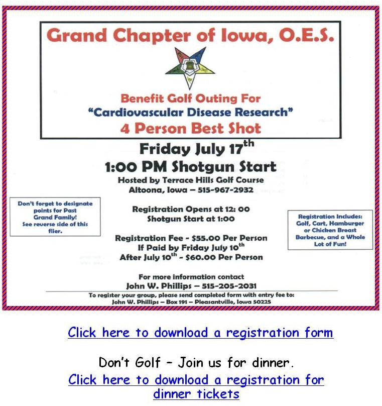 GOLF Tournment information
